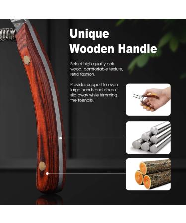 BEZOX Wooden Handle Toenail Clippers - Sharp Nail Scissors for Ingrown & Thick Nails - Includes Metal File - Gift Box Packaging - Buy Online on GoSupps.com