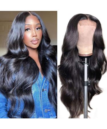 WENYU Lace Front Wigs Human Hair Body Wave 4x4 Lace Closure Wigs Human Hair Wigs for Black Women Human Hair Pre Plucked with Baby Hair Brazilian Body Wave 4x4 Lace Front Wigs Human Hair 9A Natural Black (16 Inch, Body Wave…