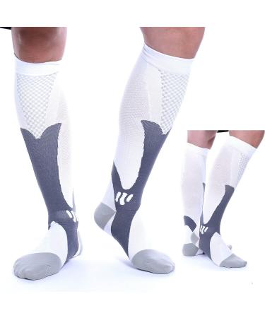 Feifanshop Sports Compression Stockings - Support Travel Socks Knee Socks Thrombosis Socks for Women (EU 35-39) - White - Buy Online on GoSupps.com