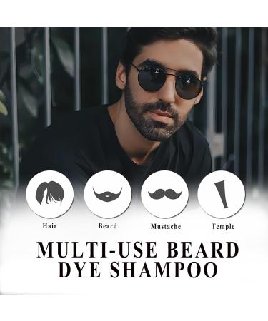 Black Beard Dye & Conditioner - 3-in-1 Grey Reducing Shampoo for Healthy Mustache & Beard Care - Buy Online on GoSupps.com