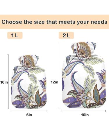 NAANLE 1L Hot Water Bottle with Paisley Flower Cover - Pain Relief for Menstrual Cramps & Cold Therapy - Buy Online on GoSupps.com