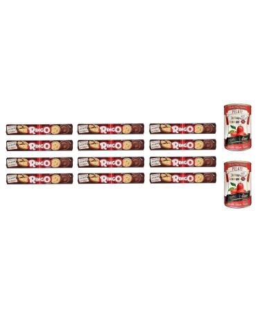 Italian Gourmet E.R. Pavesi Ringo Tube Cocoa Cream Cookies 165 g + 100% Italian Tomato Boxes 2 x 400 g