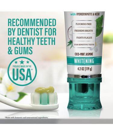 Buy GuruNanda Hydroxyapatite Toothpaste - SLS & Fluoride Free Whitening Natural CocoMint Jasmine Neem Freshens Breath & Fights Plaque - 4.2oz - International Shipping Available - Buy Online on GoSupps.com