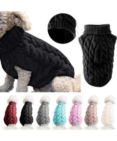 Warm PetyOung Dog Sweater Vest - Soft Knitted Wool Coat for Small & Medium Dogs (L Black) - Winter Crochet Clothing - Buy Online on GoSupps.com