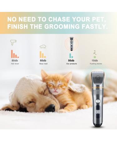 CalmGeek Dog Clippers Dog Grooming Clippers Kit Rechargeable Pet Clippers Low Noise Pet Hair Clipper with Comb 5 Speed for Dogs Cats Pets Hair Trimmer - Buy Online on GoSupps.com