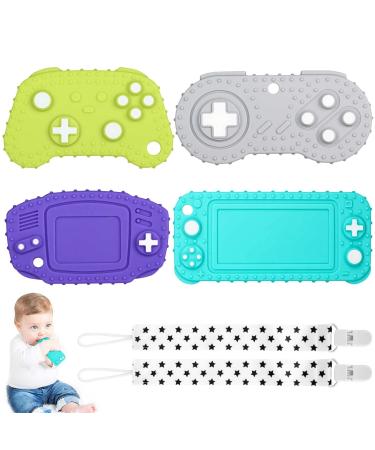 Fu Store 4-Pack Silicone Teething Toys for Infant Toddlers Remote Control Game Controller Shape Teethers for Babies Chew Toys Relief Soothe Babies Gums Set BPA Free/Dishwasher and Refrigerator Safe - Buy Online on GoSupps.com