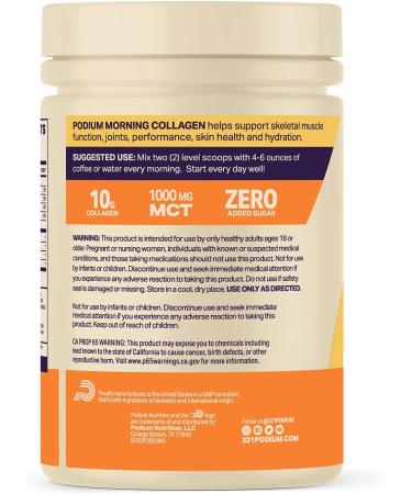 Podium Nutrition Morning Collagen Mocha 20 Servings Collagen Protein Gluten Free Soy Free - Buy Online on GoSupps.com