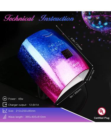 Lavinda 48W Rechargeable UV LED Nail Lamp - Cordless & Wireless Professional Nail Dryer for Acrylic Gel Nails - Multicolor - Buy Online on GoSupps.com