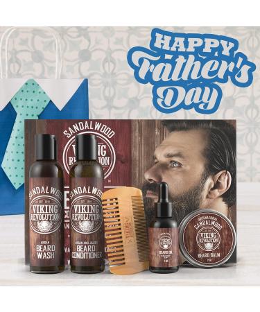 Ultimate Beard Care Conditioner Kit - Beard Grooming Set for Men with Wash, Oil, Balm, Comb - Sandalwood Scent - Buy Online on GoSupps.com