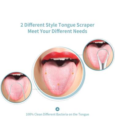 DYHQQ 4-Pack Stainless Steel Tongue Cleaners - U & Straight Shape Tongue Scrapers for Fresh Breath - Buy Online on GoSupps.com