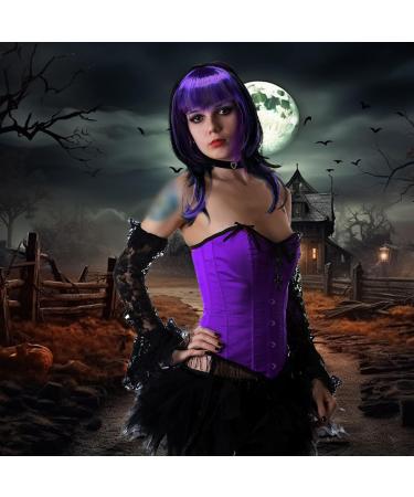 UILYNIU Purple Black Witch Wig Long Wig Curly Wig Women Double Wig Halloween Wig Witch Dress Up Halloween Costume Accessory Witch Costume Accessory Wig for Halloween Masquerade Party (Black-Purple) - Buy Online on GoSupps.com