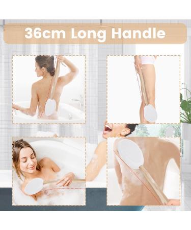 Calvage Aid 7-Piece Back Brush Set - Multifunctional Bathing Brush for Peeling Massage & Lotion Application - Long Stem Design for Easy Reach - Buy Online on GoSupps.com