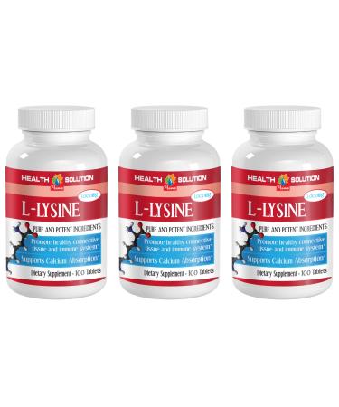l lysine Vitamins Pills - L-LYSINE Pure and Potent INGREDIANES Immune System Booster Supports Calcium Absorption - Energy Boosting Vitamins 3B (300 Tablets)