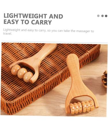 Lurrose 2-in-1 Handheld Roller Massage Device - Foot & Neck Trigger Point Wood Roller for Relaxation - Best Massage Accessories Online - Buy Online on GoSupps.com