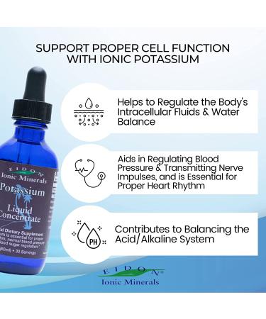 Eidon Ionic Minerals Potassium Liquid Concentrate 2 oz | Essential Mineral Supplement - Buy Online on GoSupps.com