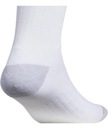 adidas Men's Classic Cushioned Crew Socks 3-Pack - White/Clear Onix Grey - Large - Buy Online on GoSupps.com