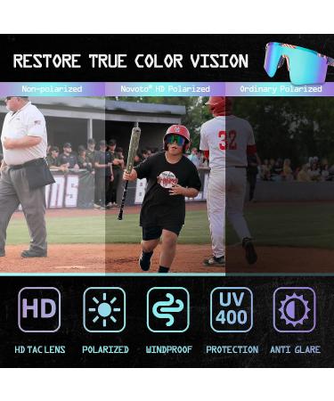 Novoto Polarized Viper Sunglasses for Youth | UV400 Protection Pitviper-style Sunglasses for Men & Women - Flag Blue - Buy Online on GoSupps.com