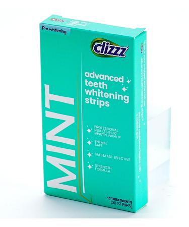 Teeth Whitening Strips for Sensitive Teeth - 30 Strips Enamel Safe SGS LAB Certified Technology for Whiter Teeth 30 Minutes Fast Results Non-Sensitive 15 Treatments Mint