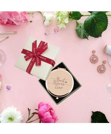 NiuZi-cao Best Nurse Ever Rose Gold Compact Mirror - Nurse Appreciation Gift 2.56inch - Buy Online on GoSupps.com