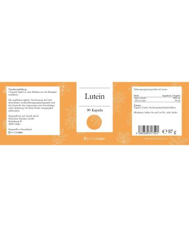 Buy Phytochem Lutein 90 Capsules - High Dose Vegan Carotenoid 50mg Daily Additive-Free 45 Days Supply - International Shipping - Buy Online on GoSupps.com