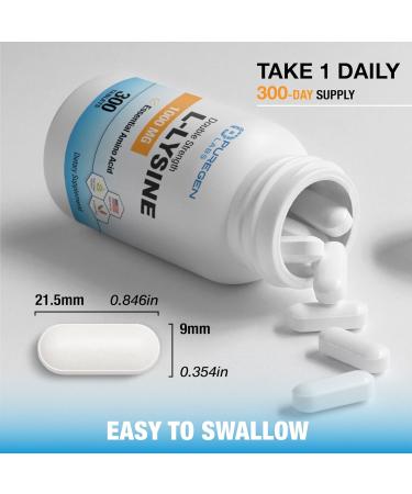 Puregen Labs L-Lysine Extra Strength 1000 MG per Tablet - 300 Servings | High Potency Immune and Collagen Synthesis Support Non-GMO NO Gluten and Dairy - 300 Tablets Made in USA - Buy Online on GoSupps.com