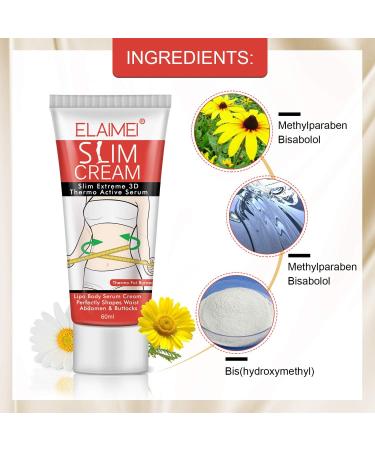 ELAIMEI Hot Slimming Cream 60ml - Fat Burner & Tummy Tuck for Weight Loss - Anti-Cellulite Body Massage Cream - 1 Pack - Buy Online on GoSupps.com