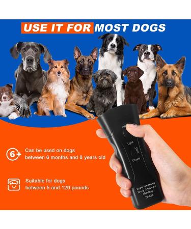 Anti Barking Device - Bark Begone - Ultrasonic Dog Barking Deterrent & 3 in 1 Bark Control Tool Pet Training Device Handheld Trainer Stop Barking & Repellent Indoor Outdoor (Black) Black-AA - Buy Online on GoSupps.com