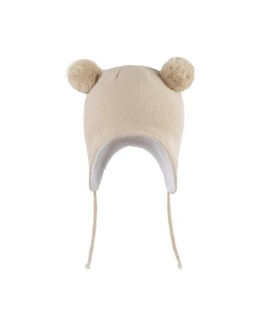 LANGZHEN Toddler Kids Infant Winter Hat Earflap Knit Warm Cap Fleece Lined Beanie for Baby Boys Girls 0-6 Months Classic -Khaki - Buy Online on GoSupps.com