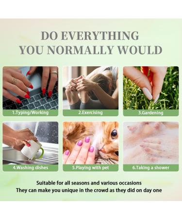 KQueenest Ombre Pink Press on Nails - Short Medium Square French Manicure | 24 Pcs Gel Fake Nails for Women - Glossy Gradient Acrylic Nails - Buy Online on GoSupps.com