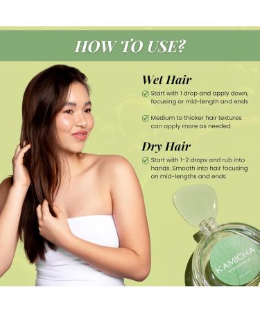 Green Tea & Rice Hair Oil | Nourishing Argan Sunflower & Almond Oil | Strengthens & Smooths Frizzy & Curly Hair | 2oz | For All Hair Types | South Korea Sourced - Buy Online on GoSupps.com