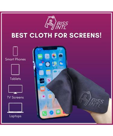 Suede Microfiber Cleaning Cloths for Glasses - 6-Pack Black | Scratch-Free Streak-Free All-Purpose Soft Cloth for iPhone iPad Laptops & TV Screens - Buy Online on GoSupps.com