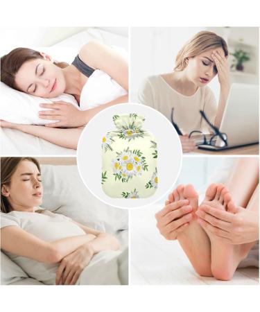 Hot Water Bottles with Cover - Daisy Design for Pain Relief | 2 Liter Bed & Foot Warmer for Women & Adults - Buy Online on GoSupps.com