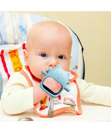 3-Pack Silicone Baby Teething Toys - Rattling & Chewable Pacifiers for Babies 0-6 Months (Blue) - Buy Online on GoSupps.com