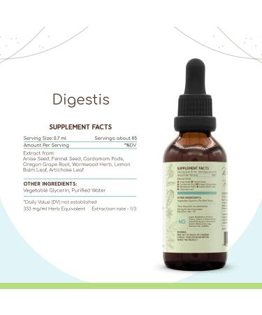 HerbEra Digestis B60 Alcohol-Free Extract Tincture: Wormwood Herb, Anise Seed, Fennel Seed, Lemon Balm Leaf, Cardamom Pods, Artichoke Leaf, Oregon Grape Root. Digestive Health Support 2 Fl Oz 2 Fl Oz (Pack of 1) - Buy Online on GoSupps.com