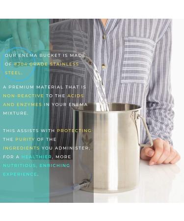 Medisential Stainless Steel Enema Kit for Coffee, Water & Gerson Therapy - Large Home Use Bucket with Manual & Bulb - Buy Online on GoSupps.com