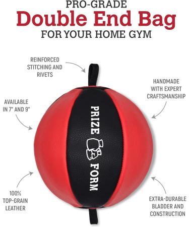 PRIZE FORM Genuine Leather Double End Punching Bag - Pro-Grade Boxing Ball for Home Gym | Speed Training & Stress Relief Equipment | 9 Inch - Buy Online on GoSupps.com