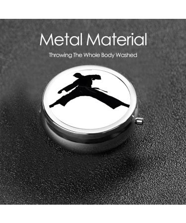 Karate Printed Mini Round Pill Box | 3 Compartment Medicine Organizer | Portable Travel Pill Case for Home & Office - Buy Online on GoSupps.com