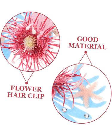 Beatifufu Flower Hairpin Ocean Hair Styling Clip Beach Starfish Hairpin Tropical Hair Barrettes Seashell Hair Clip Mermaid Hair Clips for Tropical Flower Hair Clip Fabric - Buy Online on GoSupps.com