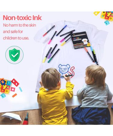 Siumir Fabric Markers for Clothes - 12 Color Cloth Pens for DIY Arts - 0.24 oz (Pack of 12) - Buy Online on GoSupps.com