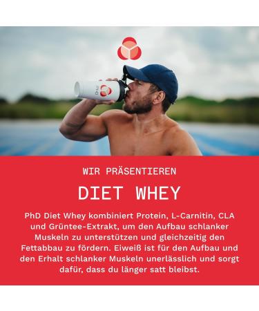 Buy PhD Nutrition Diet Whey Protein Powder - 17g Protein Low Calories 3.3g BCAAs Strawberry Cake Flavor 2kg (80 Portions) - International Shipping Available - Buy Online on GoSupps.com