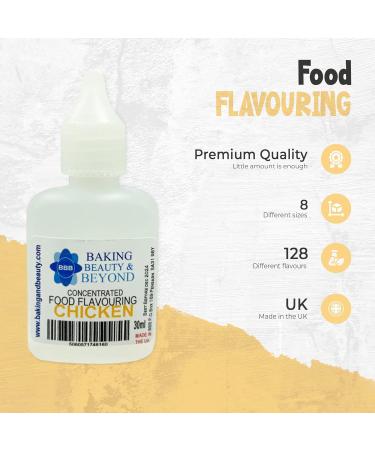 Baking Beauty and Beyond Concentrated Food Flavouring Oil - Dozen of Professional Quality Food Grade Flavouring Oil for Candy Making Baking Cooking Lip Balm and Lip Gloss - Chicken (30ml) - Buy Online on GoSupps.com