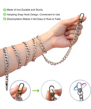 Yuronam 4 Different Sizes Flat Purse Chain Iron Bag Link Chains Shoulder Straps Chains with Metal Buckles Hook for Replacement  DIY Handbags Crafts  47.2/31.5/15.7/7.9 Inches(Silver) Multi size Silver - Buy Online on GoSupps.com