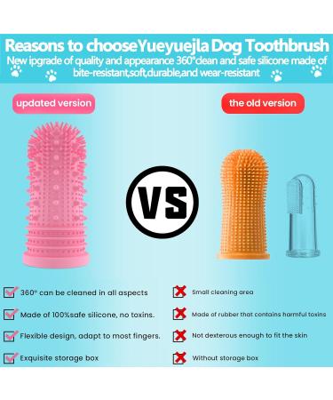 Dog Toothbrush 2 Pack Dog Finger Toothbrush for Dogs Cat Puppy Dental Care&Freshen Breathe Silicone Full Surrounded Bristles Dog Tooth Brush Reusable with Box Easy Dog Teeth Cleaning(Blue+Pink) Blue& Pink - Buy Online on GoSupps.com