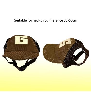 Adjustable Dogs Baseball Cap with Ear Holes - Breathable Sun Hat for Pets - Summer Travel Dog Cap for Puppies - Brown - Buy Online on GoSupps.com