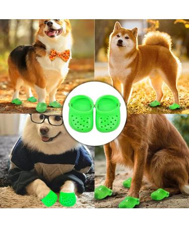 YAWMLYE 2 Pairs Puppy Dog Clogs Sandals with Anti-Slip Sole - Green | Pet Festival Gifts - Buy Online on GoSupps.com