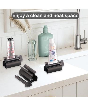 Toothpaste Squeezer Set - 2 Metal Tub Press Holders Stainless Steel Matte Black - Buy Online on GoSupps.com