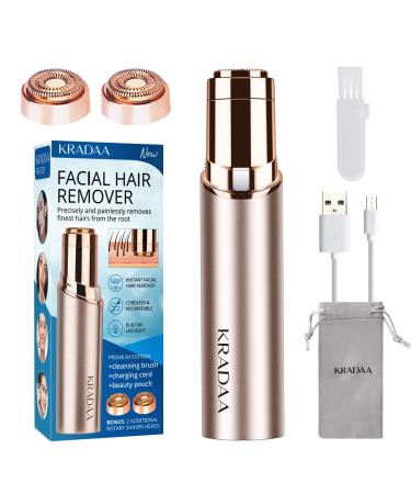 Hair Removal for Women, Facial Hair Remover for Women, Painless, Portable Shaver for Upper Lip, Chin, USB Rechargeable