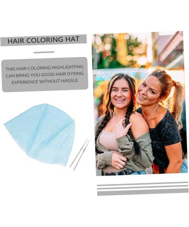 1 Set Hair Color Highlighter Cap Salon Hair Coloring Dye Cap Hair Bleaching Kit Hair Bleaching Cap Color Hair Dye Hair Coloring Caps Colored Hat Crochet Stainless Steel Clamshell 22X16X1CM blue - Buy Online on GoSupps.com