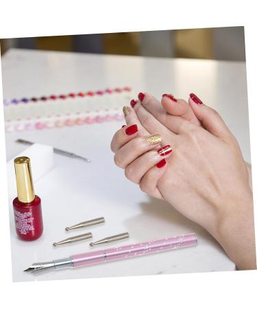 minkissy 1 Set nail art pen nail calligraphy pen tools nail art design pen paint marker replacement tips DIY embroidery tool multi placer builder brush Stainless steel drawing tool diamond - Buy Online on GoSupps.com