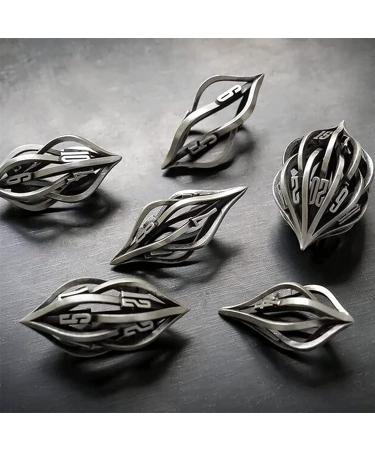 Thyggzjbs Arcanum Metal Dice Set - 3D Printed Hollow Polyhedral DND RPG MTG Game Dice (Ancient Silver) - Creative Craft Decor for Table Games - Buy Online on GoSupps.com